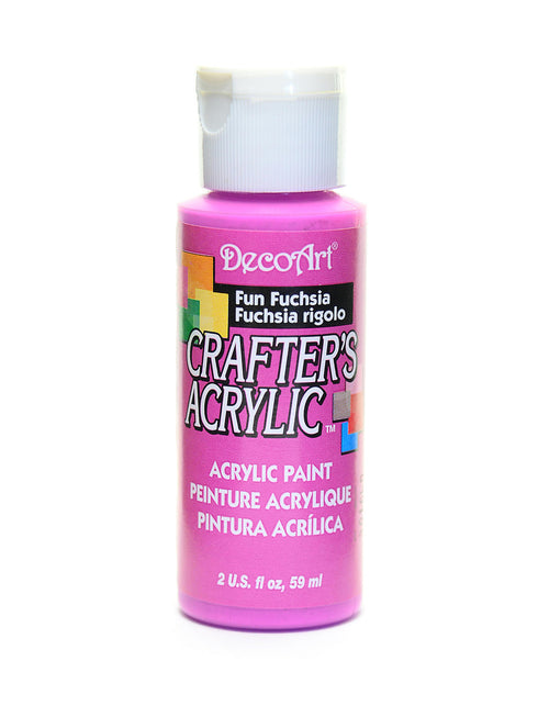 2OZ  FUN FUCHSIA CRAFTER ACRYLIC PAINT